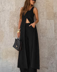 Summer Women's Two-Piece Set with High Waist Pants