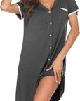 2024 Women's V-Neck Short Sleeve Color Block Dress