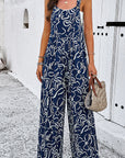 Summer Slimming Strap Jumpsuit with Floral Print