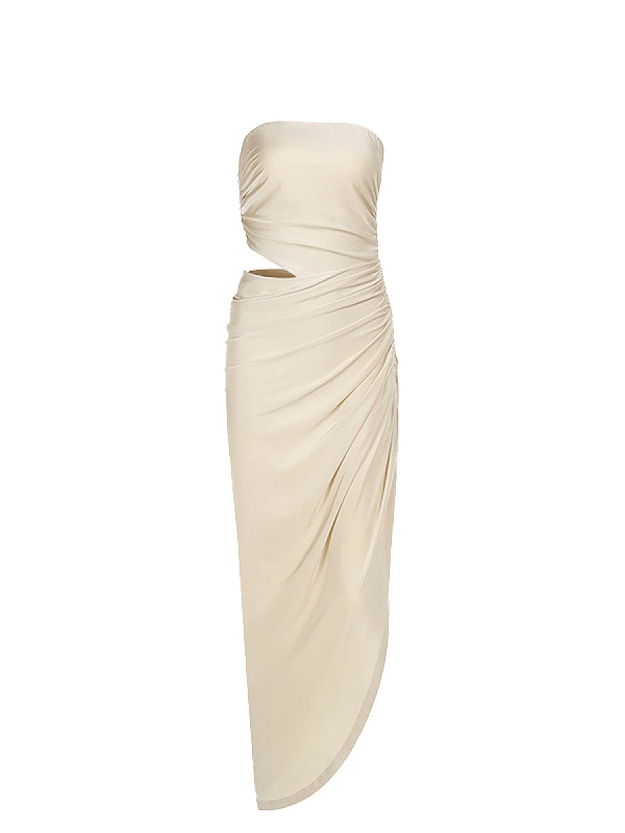 Elegant Strapless Long Dress for Spring