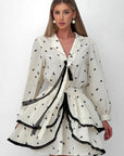 French Ruffle Floral Chiffon Dress for Women
