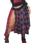 Nazada Women's Autumn Color Block Plaid Skirt