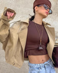 Casual Short Double-Breasted Jacket for Women