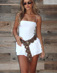 Sexy Backless Ruffle Hem Dress for Women
