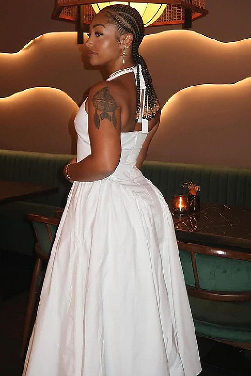 Chic Halter Neck Sleeveless Dress