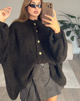 Casual Loose Knit Cardigan for Women