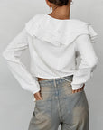 French Style Ruffled Long Sleeve Blouse