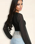 Summer Sexy Backless Long Sleeve Bodysuit
