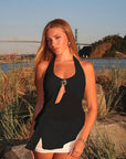 Chic Women's Halter Neck Mesh Top