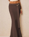 New Autumn Winter Women Knitted Skirt with Metal Accents