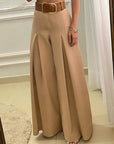 French Vintage High Waist Pleated Wide Leg Pants