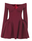 Elegant Slim Fit A-Line Long Sleeve Dress