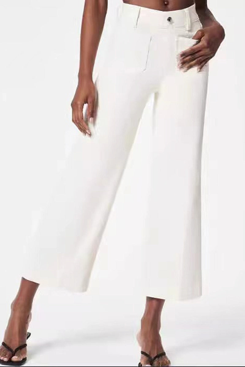 Elegant Wide Leg Women's Jeans with Pockets