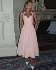 V-Neck A-Line Dress with Bow Detail