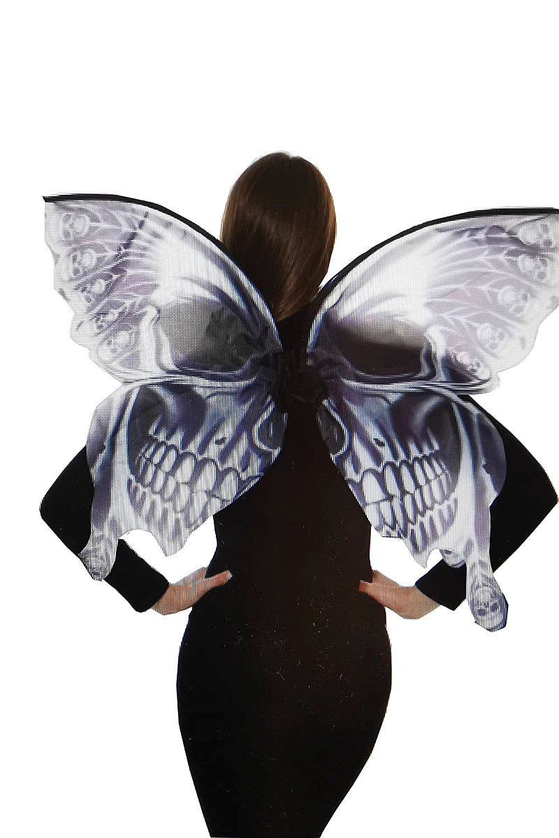 Halloween Butterfly Wings Costume with Skull Print