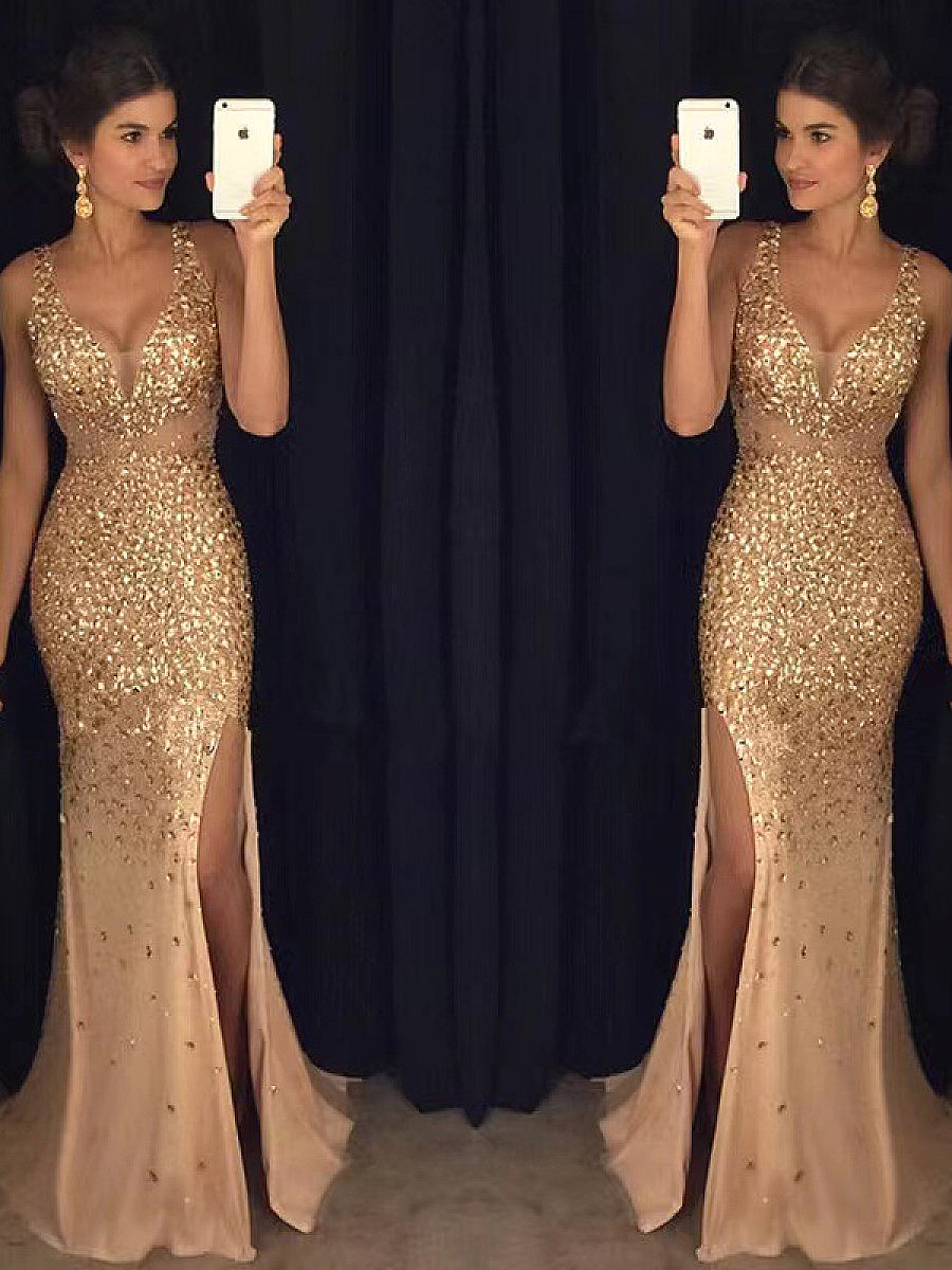 New V-Neck Long Dress