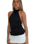 French Style Halter Neck Slim Fit Top