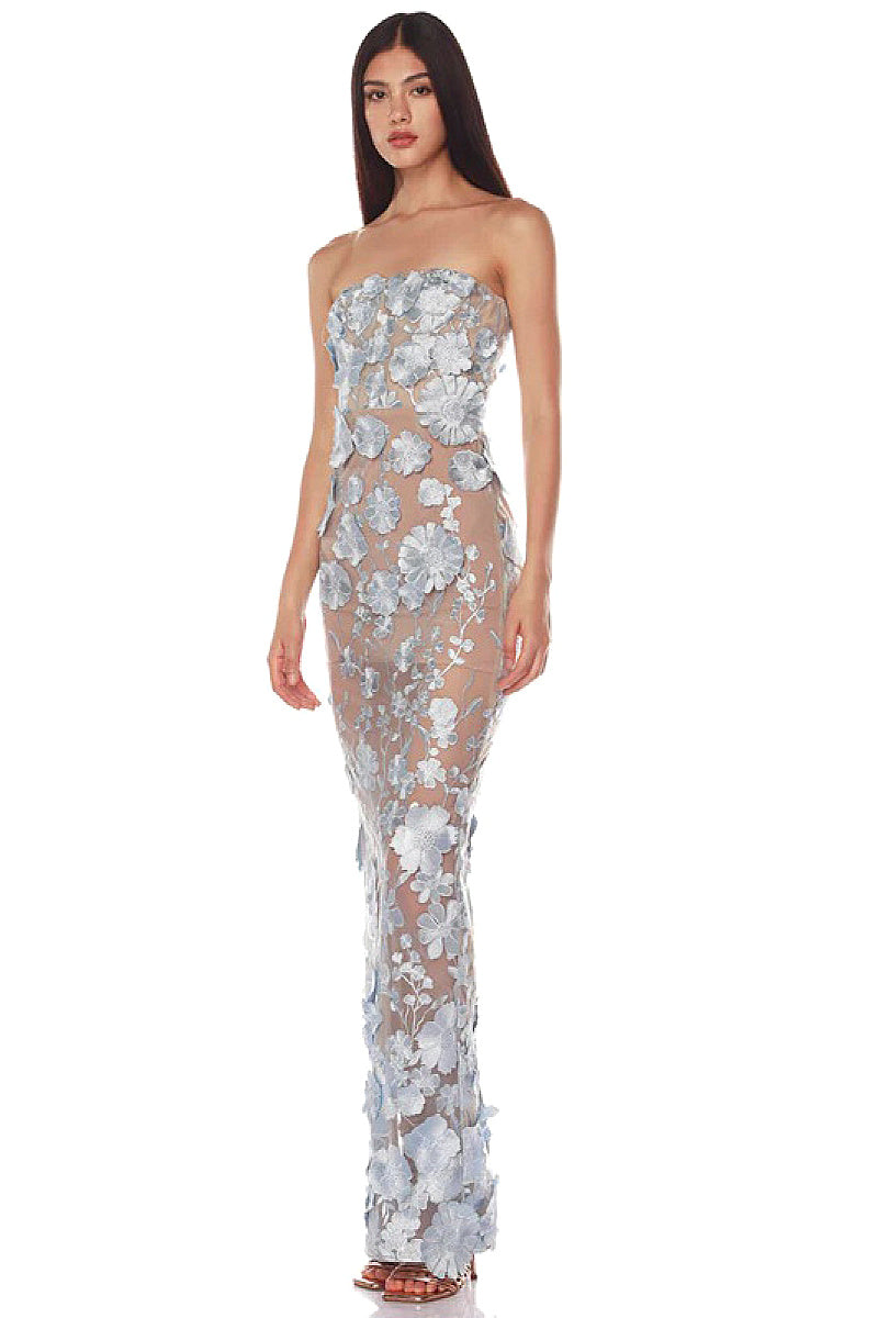 Elegant Lace Floral Bodycon Party Dress