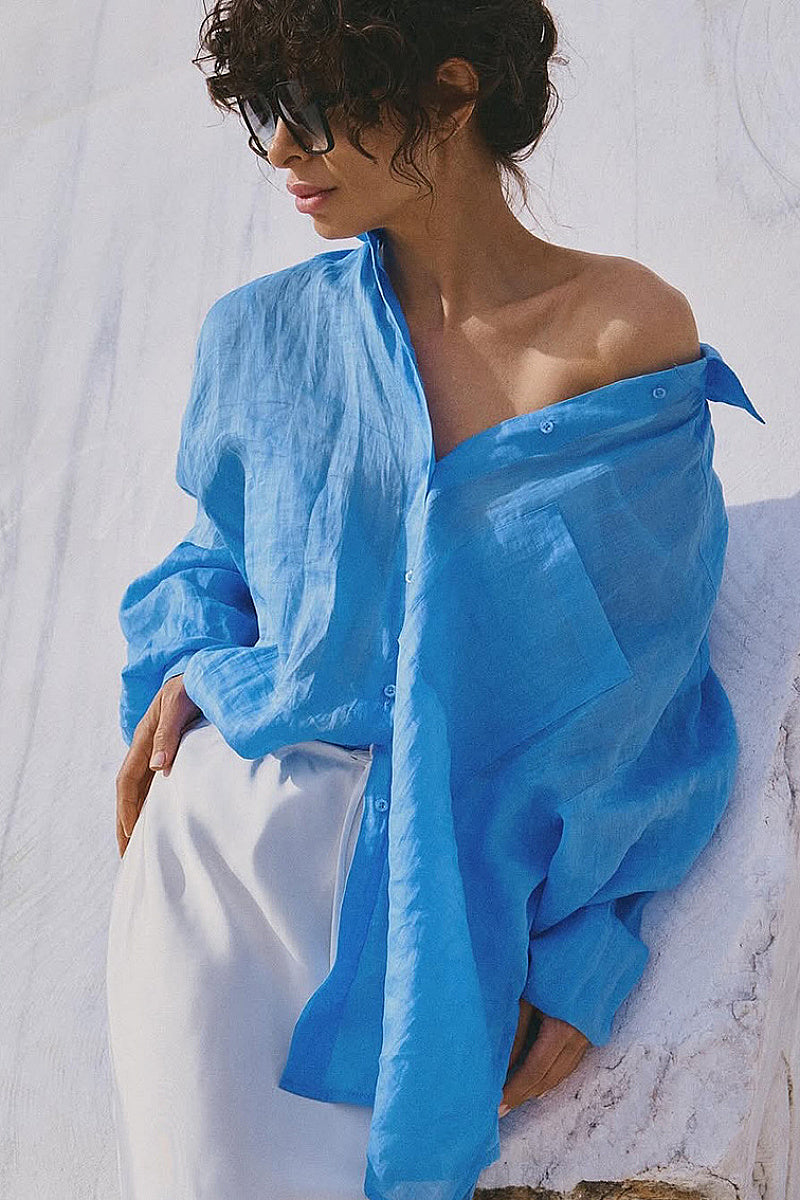 Autumn New Fashion Sheer Long Sleeve Tencel Shirt