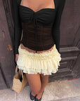 Women's Long Sleeve Mesh Top with Tie-Dye
