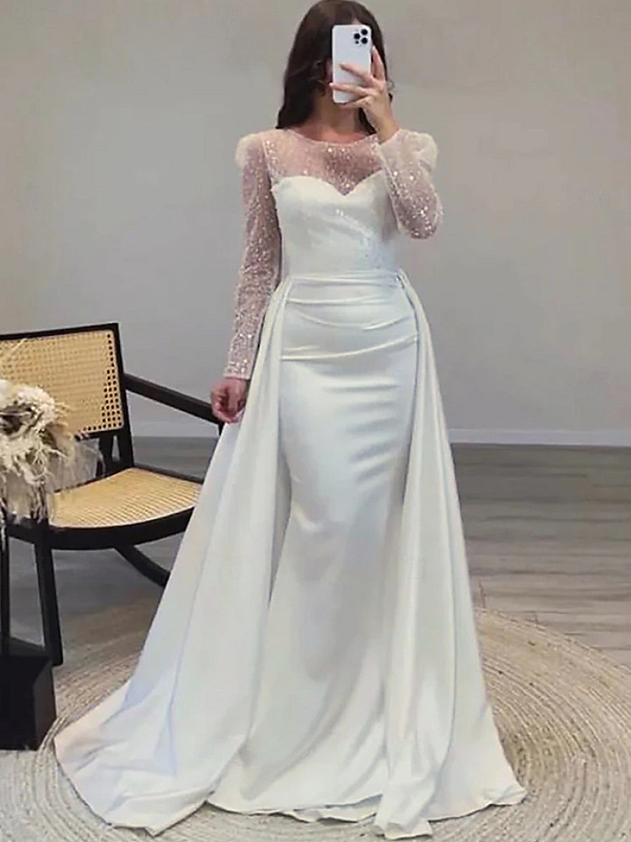 Elegant Long Sleeve Sequin Evening Dress for Women