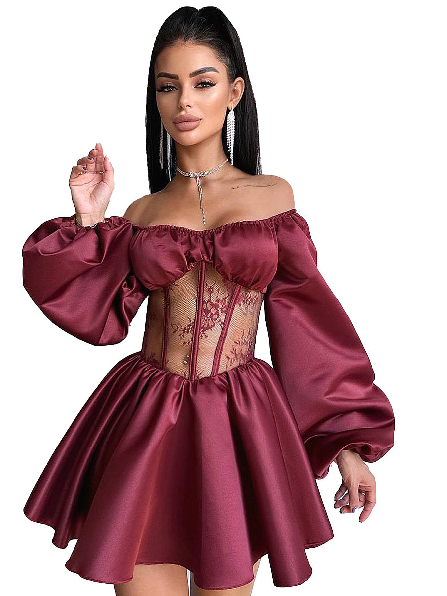 Elegant Satin One-Shoulder Mini Dress