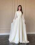 2026 Spring Autumn Lantern Sleeve Wedding Dress