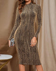 Elegant Long Sleeve Round Neck Dress for Women