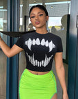 Trendy Women's Short Sleeve Crop Top