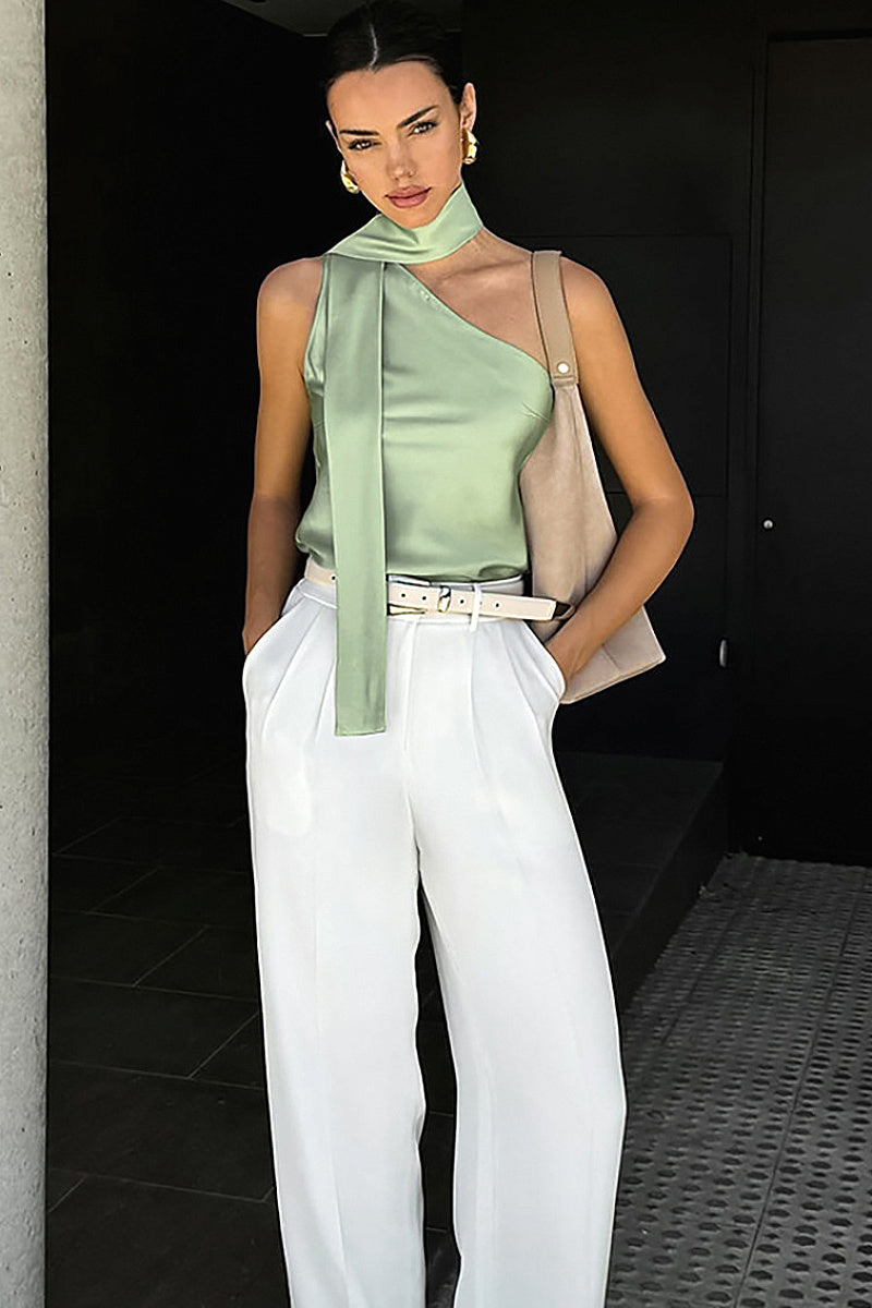 Stylish Asymmetric Neck Sleeveless Top for Women