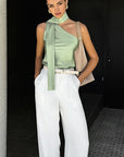 Stylish Asymmetric Neck Sleeveless Top for Women