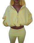 Stylish Solid Color Sweatshirt and Pants Set