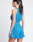 Summer Blue Hollow Out Jumpsuit for Women