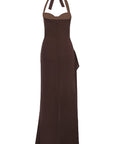 Chic Halter Neck A-Line Dress with Ruffle Hem