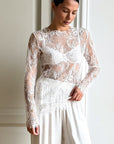 French Style Sheer Lace Top for Women