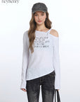HeyHenry Asymmetric Long Sleeve T-Shirt for Women