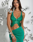 Butterfly Print V-Neck Crop Top