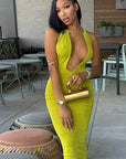 New Women's Deep V Neck Long Dress