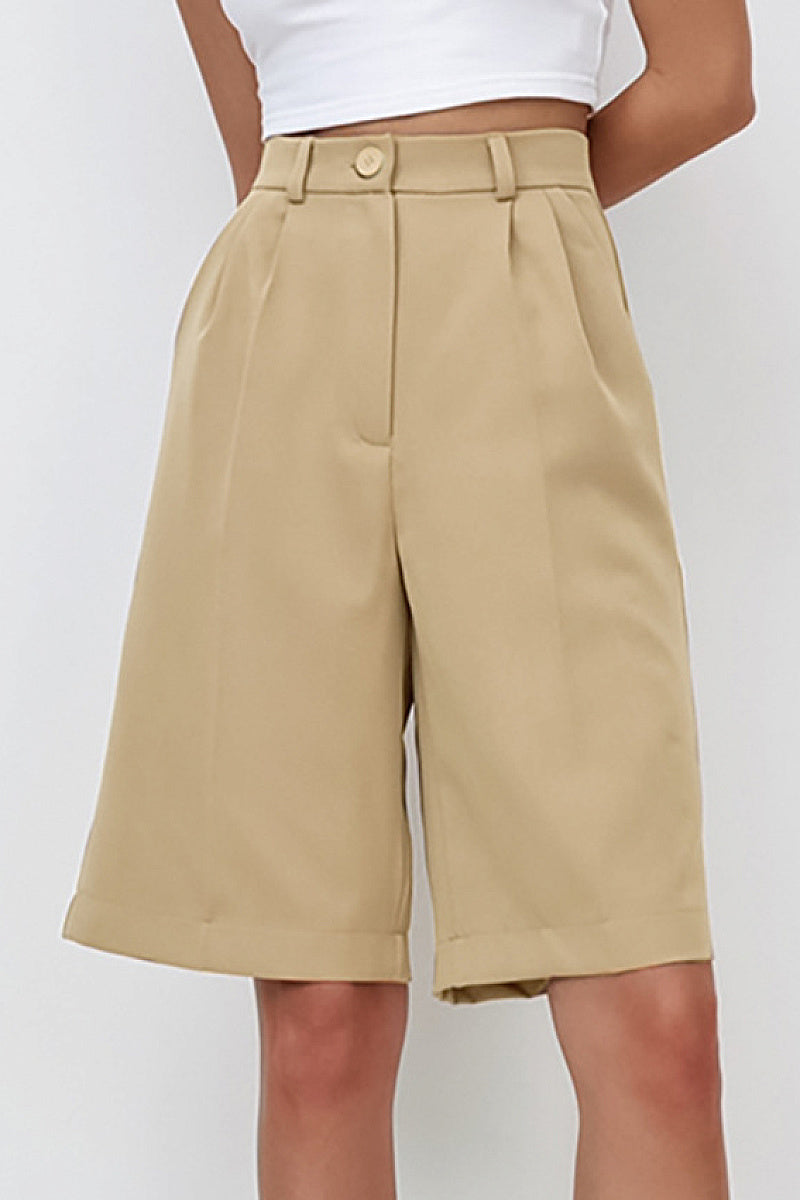 High-Waisted Casual Bermuda Shorts for Women