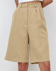 High-Waisted Casual Bermuda Shorts for Women