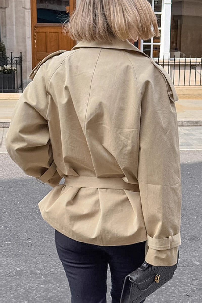Stylish Long Sleeve Belted Coat for Women
