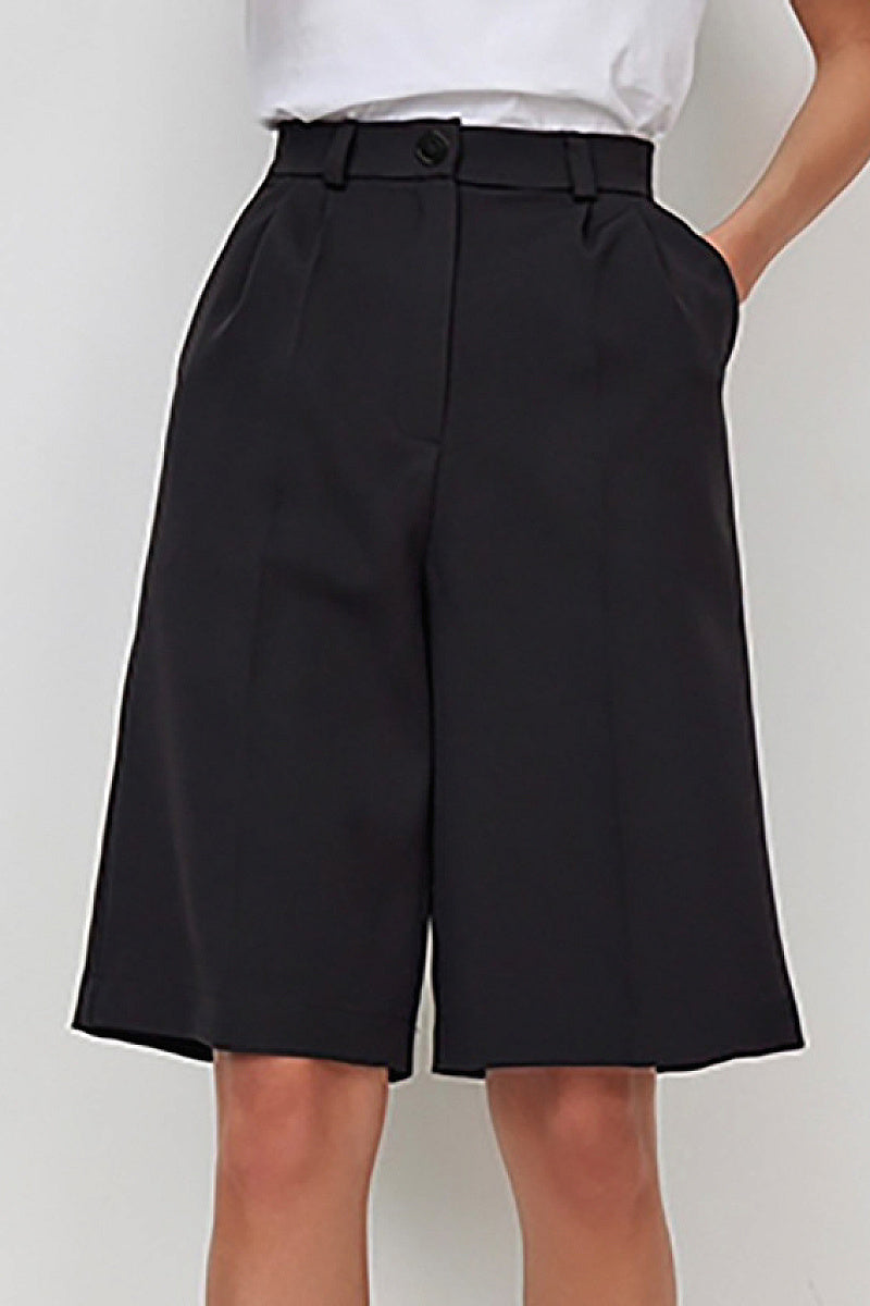 High-Waisted Casual Bermuda Shorts for Women