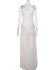 Elegant Long Dress with Sheer A-Line Design
