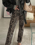 Retro Stylish Leopard Print Slim Pants