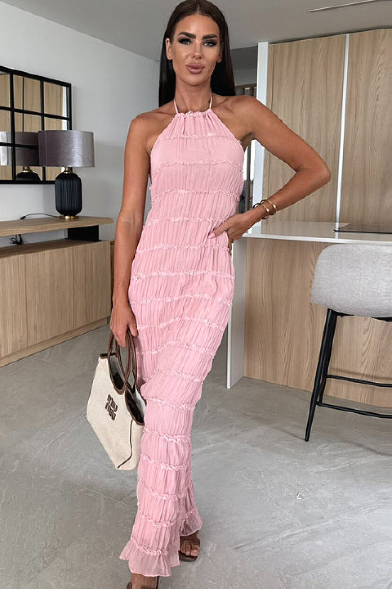 New Women's Backless Ruffled Dress