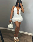 Chic Lace Backless Dress with Tie for Fall
