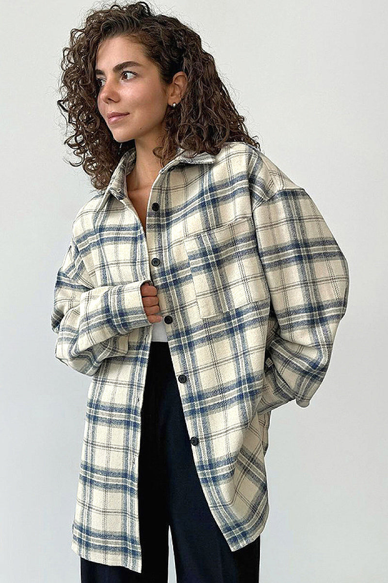 Retro Plaid Stylish Shirt for Women
