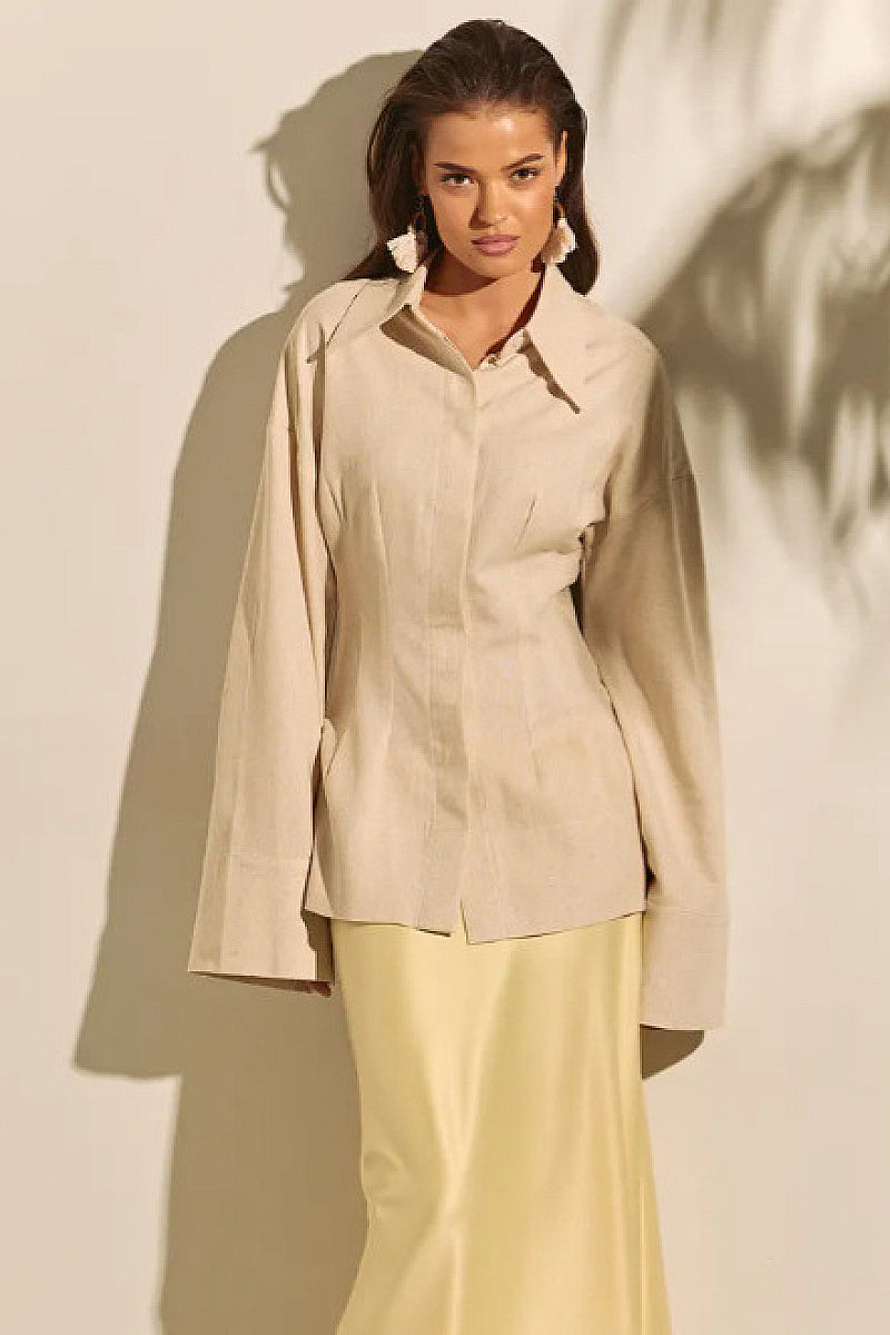 Simple Loose Linen Women's Shirt for Spring and Summer
