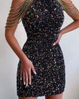 2026 Spring Summer Fashion Sexy Crystal Chain Bodycon Dress