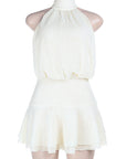 Chic Halter Neck Mini Dress for Summer Vacation